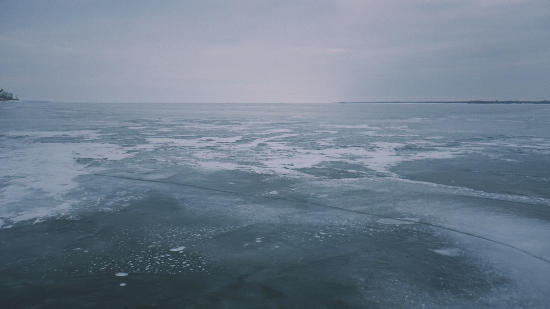 black and white icy water